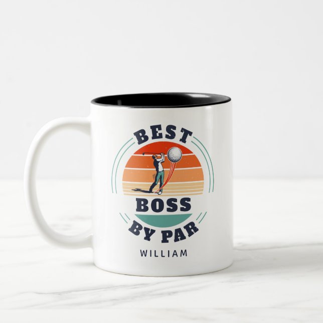 Tasse 2 Couleurs Meilleur Boss Par Par Personnalisé Retro Golf Cowo (Gauche)