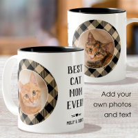 Meilleur Chat Maman Jamais Buffalo Plaid Beige Pho