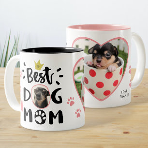 Tasse 2 Couleurs Meilleur Chien Maman Typographie Cute Paws Coeur A