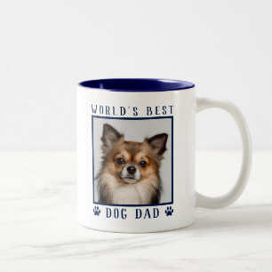 Tasse 2 Couleurs Meilleur Chien Papa Empreintes de pattes Photo Ani
