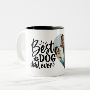 Tasse 2 Couleurs Meilleur Chien Papa Jamais Nom Animal Photo