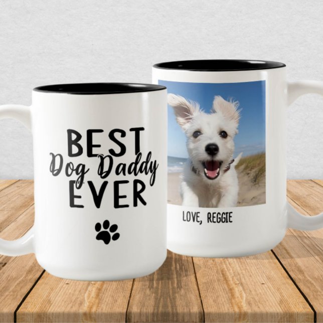Tasse 2 Couleurs Meilleur Chien Papa Jamais Personnalisé Chien Papa (Créateur téléchargé)