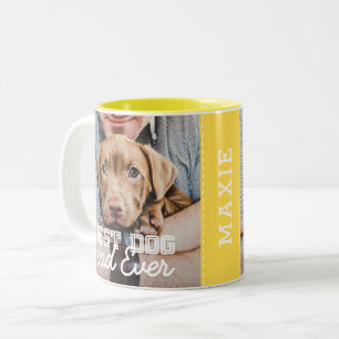 Tasse 2 Couleurs Meilleur Chien Papa Jamais une photo personnalisée