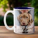 Tasse 2 Couleurs Meilleur Chien Papa Jamais une photo personnalisée<br><div class="desc">Ce design simple et classique est composé de typographie serif et d'ajouter une photo personnalisée</div>