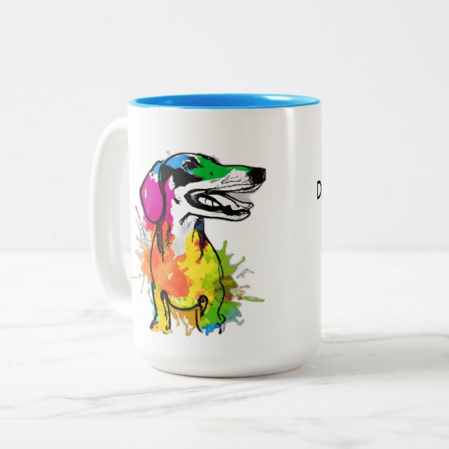 Tasse 2 Couleurs Meilleur Dachshund Maman Cute Wiener Personnalisé (Devant gauche)