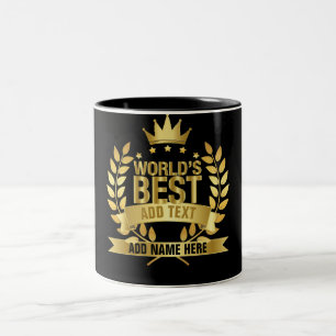 Tasse 2 Couleurs Meilleur du monde Noir et Or 5 étoiles