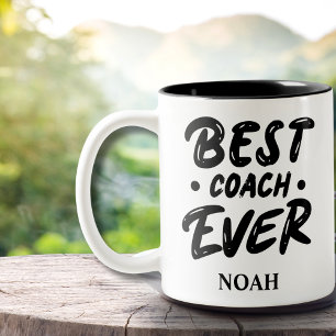 Tasse 2 Couleurs Meilleur Entraîneur - Personnalisé Nom Cadeau