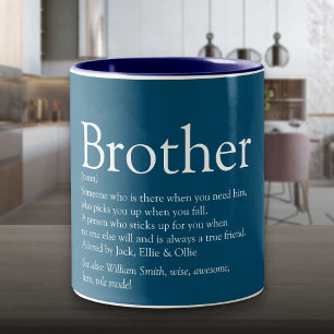 Tasse 2 Couleurs Meilleur frère du monde Définition Bleu Fun