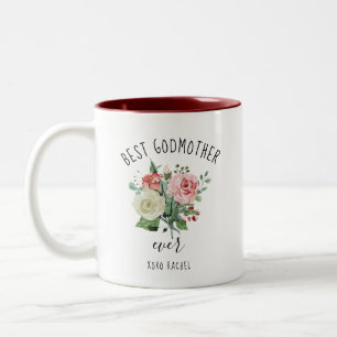 Tasse 2 Couleurs Meilleur Godmère Ever Aquarelle Florale Personnali