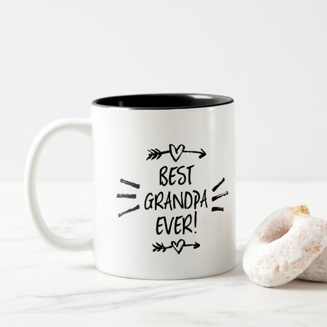 Tasse 2 Couleurs Meilleur Grand-Père (Avec donut)