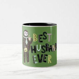 Tasse 2 Couleurs MEILLEUR MARI JAMAIS Personnalisé Personnalisé Whi