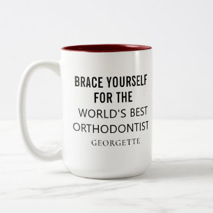 Tasse 2 Couleurs Meilleur Nom Professionnel Orthodontiste Personnal