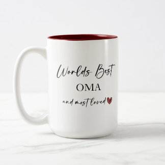 Tasse 2 Couleurs Meilleur Oma au monde et cadeau photo le plus aimé