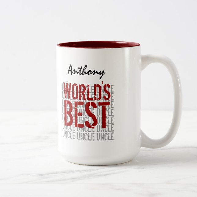 Tasse 2 Couleurs Meilleur oncle Custom Name V2 du monde (Droit)