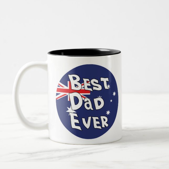 Tasse 2 Couleurs Meilleur Papa Australie Drapeau (Gauche)