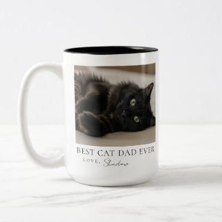 Tasse 2 Couleurs Meilleur Papa Chat du Monde Photo Double Face pour