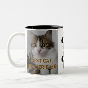 Tasse 2 Couleurs Meilleur Papa Chat du Monde Photo et Nom de Chat P