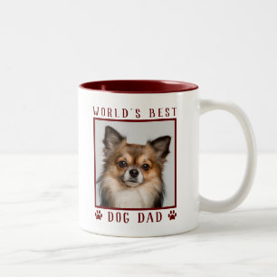 Tasse 2 Couleurs Meilleur Papa Chien du Monde Empreintes de Patte P