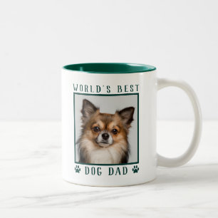 Tasse 2 Couleurs Meilleur Papa Chien du Monde Empreintes de Patte P