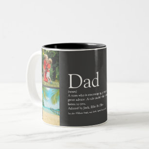Tasse 2 Couleurs Meilleur Papa, Daddy, Définition de Père 4 Collage