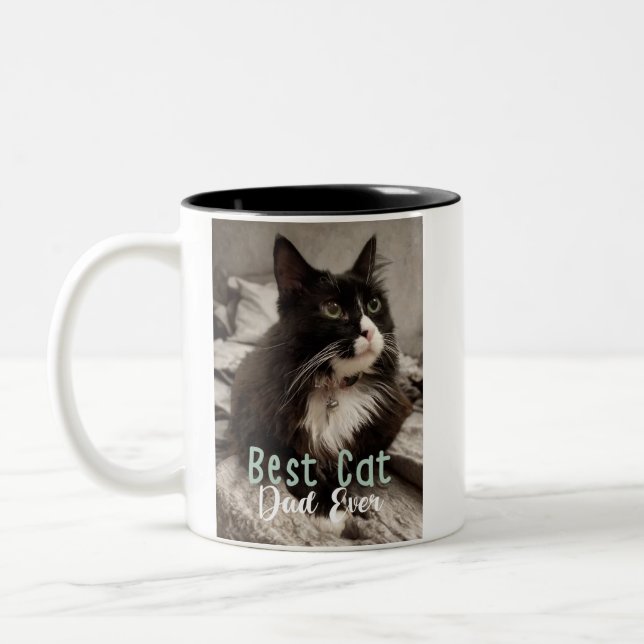Tasse 2 Couleurs Meilleur Papa de Chat de Tous les Temps (Gauche)