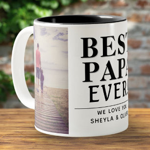 Tasse 2 Couleurs Meilleur Papa De Tous Les Temps Collage Photo 2 Mo