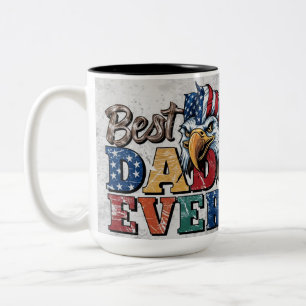 Tasse 2 Couleurs Meilleur Papa de Tous les Temps Design Aigle Améri