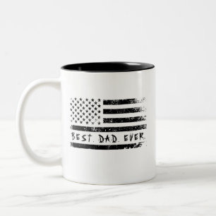 Tasse 2 Couleurs Meilleur Papa de Tous les Temps Drapeau Américain