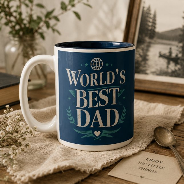 Tasse 2 Couleurs Meilleur Papa du Monde (Créateur téléchargé)