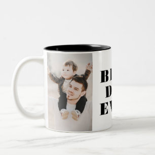 Tasse 2 Couleurs Meilleur Papa Ever Typographie Gras 2 Photo Collag
