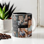 Tasse 2 Couleurs Meilleur papa jamais | Fête des pères 8 Collage ph<br><div class="desc">Envoyez un beau cadeau de fête des pères personnalisé à votre père qu'il chérira. Collage photo de famille de fêtes des pères personnalisées spéciales pour afficher vos photos et souvenirs de famille spéciaux. Notre design comprend un design simple de 8 photos collage grille avec "Best Daddy Ever" conçu dans un...</div>