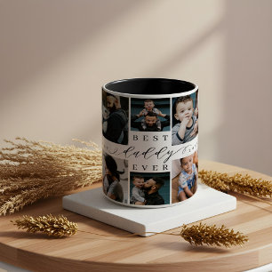 Tasse 2 Couleurs Meilleur papa jamais   Fête des pères 8 Collage ph