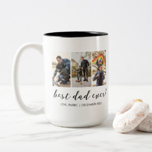 Tasse 2 Couleurs Meilleur papa jamais garder Multi Photo