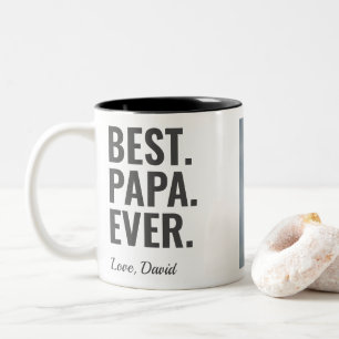 Tasse 2 Couleurs Meilleur. Papa. Jamais. Photo fête des pères