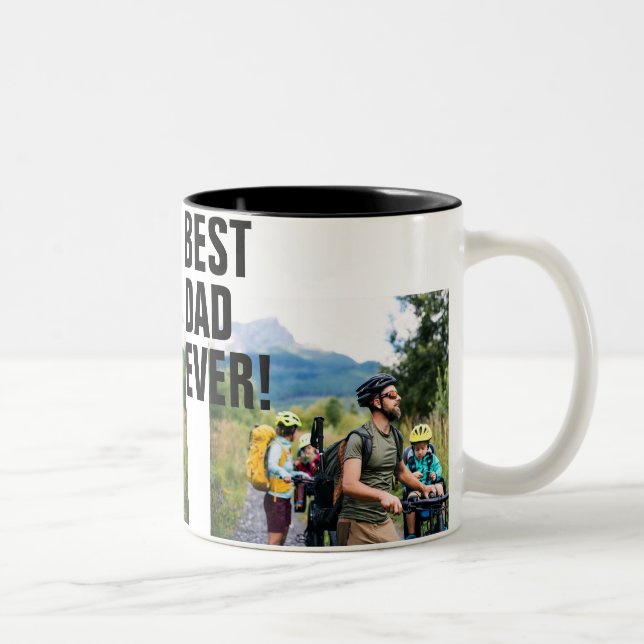 Tasse 2 Couleurs Meilleur Papa Jamais Photo Musique Personnalisée (Droit)