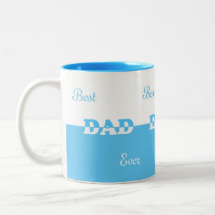 Tasse 2 Couleurs Meilleur papa moderne sur turquoise bleu et blanc
