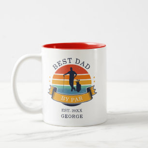 Tasse 2 Couleurs Meilleur Papa Par Fête des Pères Golf Nom Personna