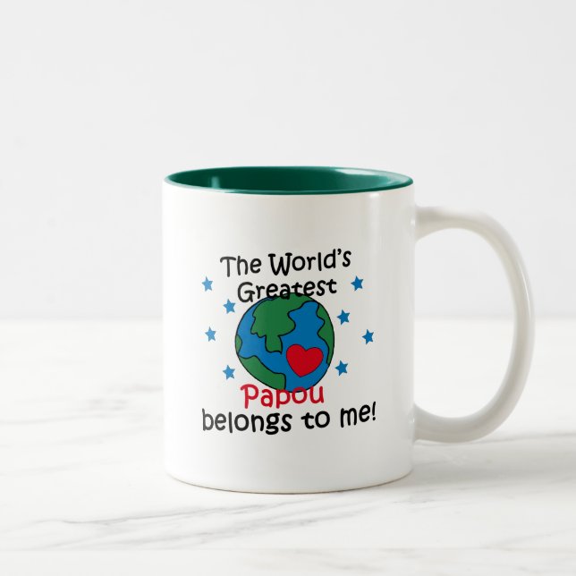 Tasse 2 Couleurs Meilleur Papou appartient à moi (Droit)