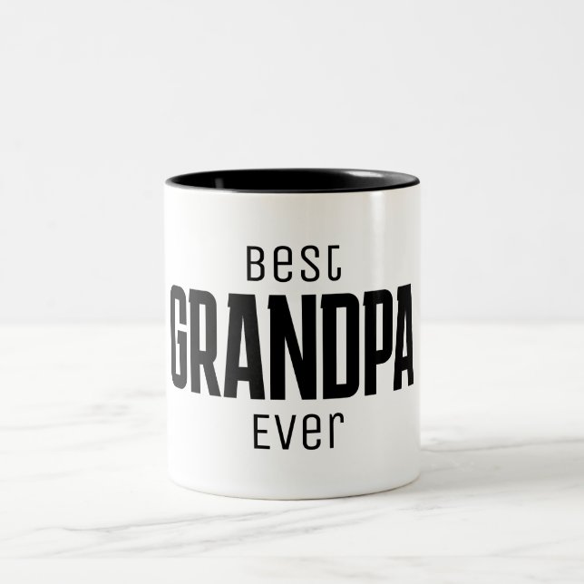 Tasse 2 Couleurs Meilleur Papy Personnalisé Script (Centre)
