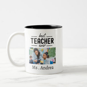 Tasse 2 Couleurs Meilleur Professeur de Tous les Temps Nom Photo Ap