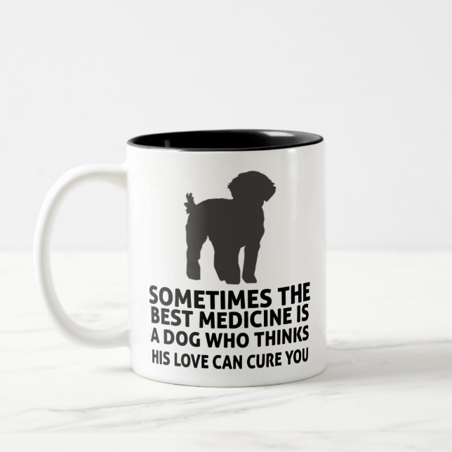 Tasse 2 Couleurs Meilleur service de doodle de médecine Chien 11 oz (Gauche)