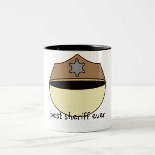 Tasse 2 Couleurs Meilleur shérif fait sur commande jamais
