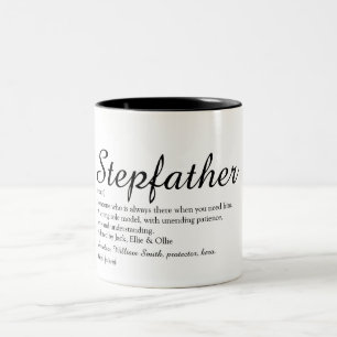 Tasse 2 Couleurs Meilleur Stepfather, Stepdad Ever Définition Scrip