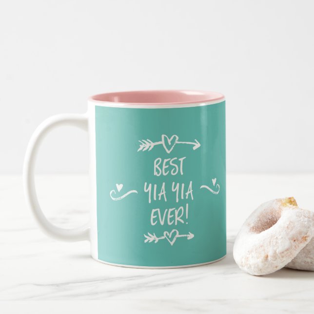 Tasse 2 Couleurs Meilleur Yia Yia (Avec donut)