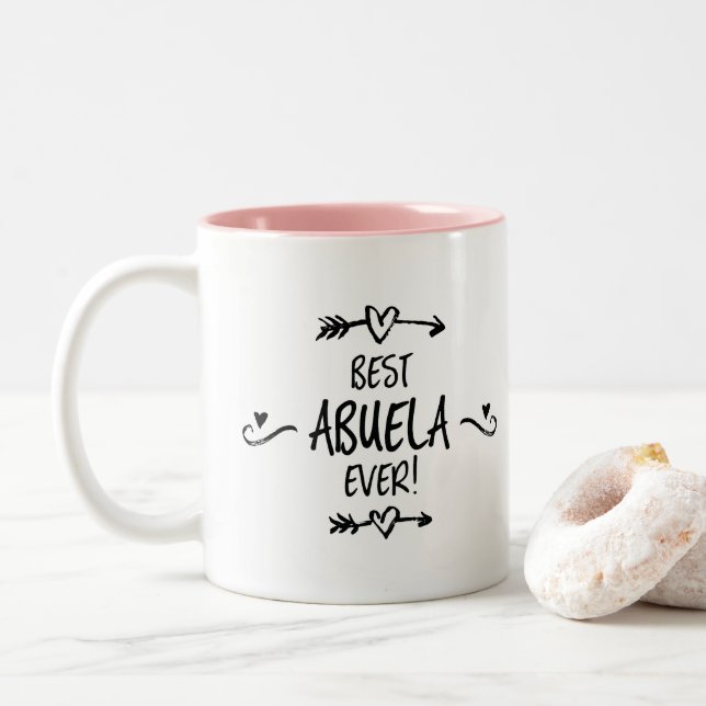 Tasse 2 Couleurs Meilleure Abuela de tous les temps (Avec donut)