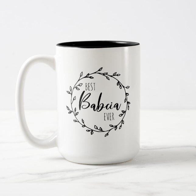 Tasse 2 Couleurs Meilleure Babcia Ever (Gauche)