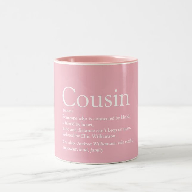 Tasse 2 Couleurs Meilleure définition de cousine préférée rose (Centre)