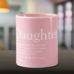 Tasse 2 Couleurs Meilleure définition de fille rose<br><div class="desc">Personnalisez votre fille spéciale ou hija pour créer un cadeau unique. Une façon parfaite de lui montrer à quel point elle est extraordinaire chaque jour. Conçu par Thisisnotme©</div>