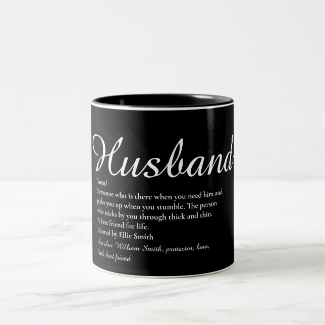 Tasse 2 Couleurs Meilleure Définition De Mari Au Monde Script Drôle (Centre)