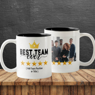 Tasse 2 Couleurs Meilleure Équipe de Tous les Temps Nom et Photo Pe